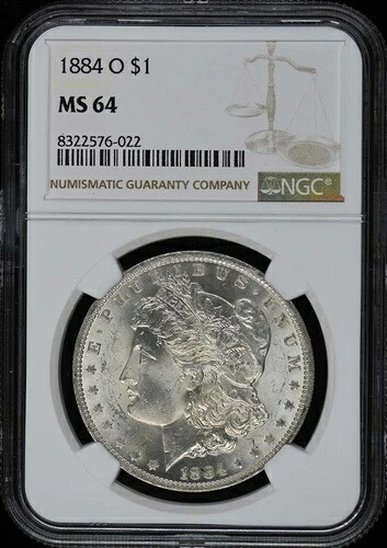 1884-O モルガン・ダラー S$1 NGC MS64