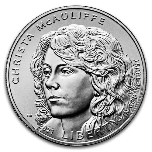2021年 -P Christa McAuliffe Commem $1 シルバー BU (箱と鑑定書付き)-