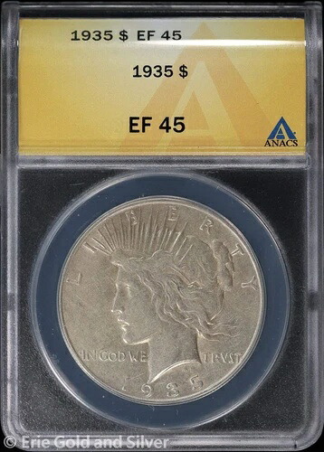 1935年-P $1 シルバーピースドルアナックス EF 45 | XF- 42,900円