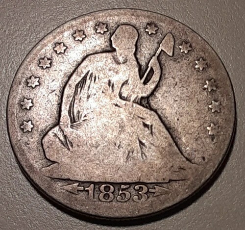 1853年 自由の女神座像ハーフドル 50c アロー+レイ フィラデルフィア造幣局 #53q-12485-