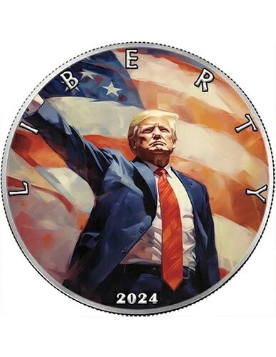 2024年1月 トランプ大統領カレンダー 1オンス銀貨 米国