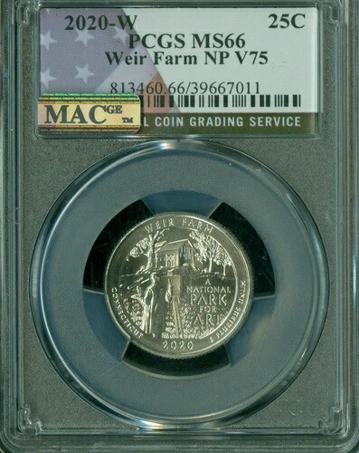2020 W WEIR FARMS フラッグ クォーター PCGS MS66 PQ MAC スポットレス V75 プライベート *