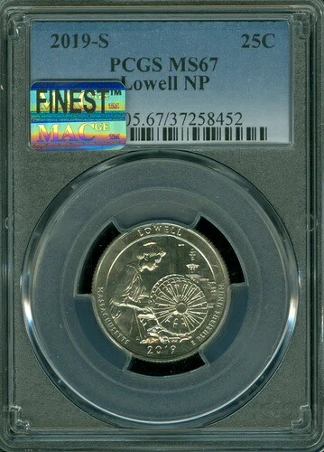 2019 S ローウェル クォーター PCGS MS67 PQ MAC 最高級グレード MAC スポットレス *