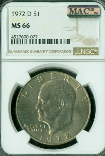 1972年 D アイゼンハワー ドル NGC MS66 PQ 2ND FINEST REGISTRY MAC SPOTLESS *