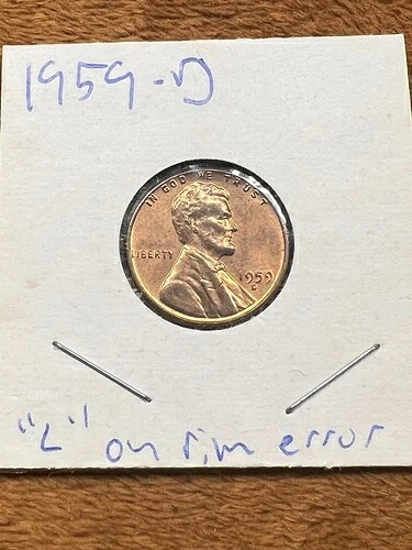 1959-D リンカーン記念1セントペニー 縁に「L」エラー RD/GEM 43,615円
