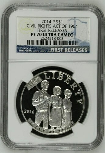 2014 P 1964年公民権法記念現代 NGC PF-70 UC 初公開