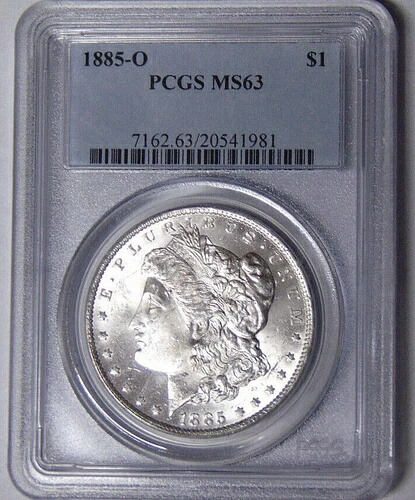 PCGS MS63 1885-O モルガン銀貨 ニューオーリンズ造幣局チョイス BU #20541981