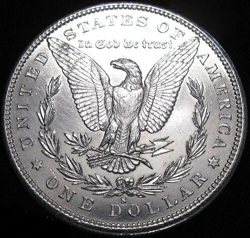 1881-S モルガン銀貨 非常に白く光沢があり、手持ちの状態ではずっと良好 #291