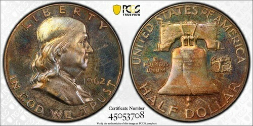 1962年 プルーフ フランクリン ハーフダラー PCGS PR64 ??トナー 43,615円