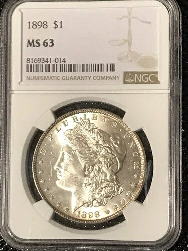 1898年 モルガン・ダラー NGC MS63 美しい色彩