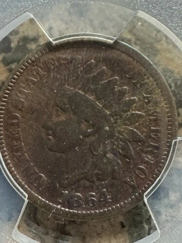 1864-L インディアンヘッド セントブロンズ、PCGS F 詳細、送料無料