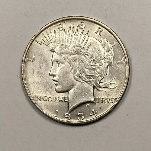 1934-D 平和ドル 1.00。Choice AU。