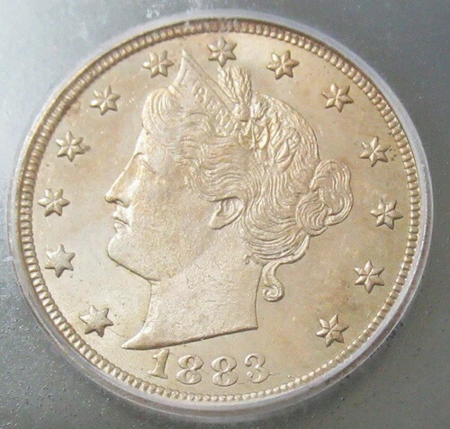 1883年 リバティニッケルセントなし 5C ICG MS64-