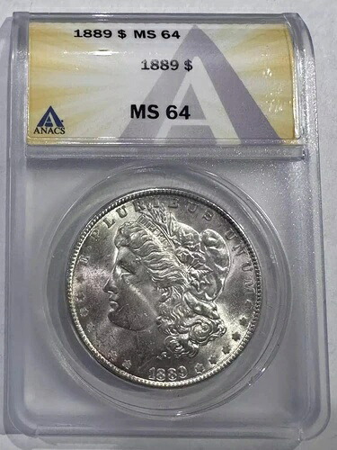 1889年モルガン銀貨 ANACS MS-64