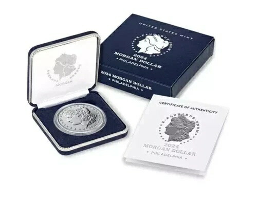 2024年 P モルガン シルバー ダラー 未流通コイン COA 24XE 付き