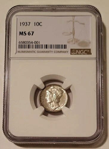 1937年製マーキュリーダイム MS67 NGC 43,615円