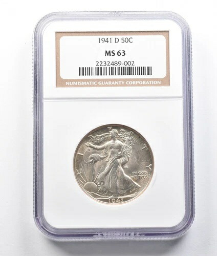 MS63 1941-D 歩く自由の女神ハーフドル NGC *8056-
