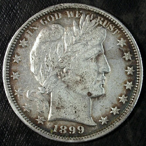 1899年 P バーバー シルバー ハーフドル ☆☆ 流通品 ダメージあり ☆☆ セットに最適 447