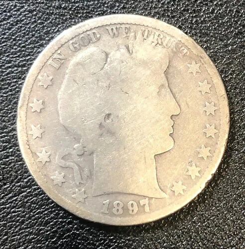 1897-O バーバーヘッド シルバー ハーフ ドル US $.50 コイン 素晴らしいコインです!