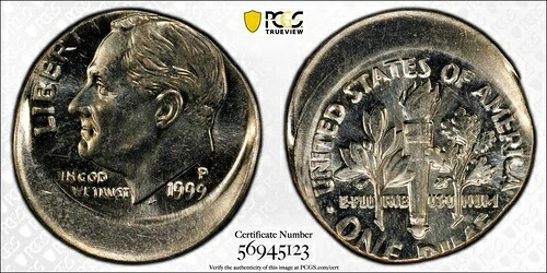 PCGS MS64 1999P ルーズベルト ダイム 20%オフ センターミントエラー 43,615円