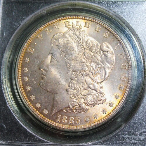 1885年モルガン・ダラー。PCGS MS63。古い保有者！PQ!!!