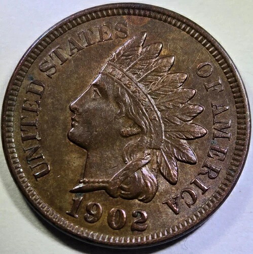 1902年インディアンヘッドペニー 美しい軽度流通高品位