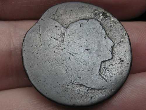 1796年製 流れるような髪のリバティキャップ ラージセント - 細部までよく整えられ、切り取られたプランシェット