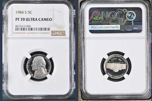 1984 S PF 70 ウルトラカメオ ジェファーソン ニッケル プルーフ NGC **トップポップ** パーフェクトコイン、5セント