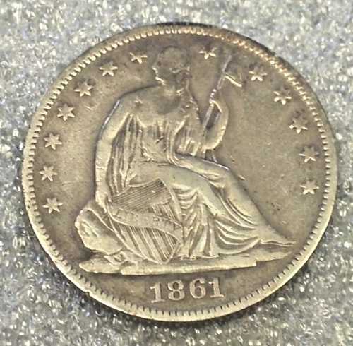 1861-O 自由の女神像 銀貨 ハーフ 50セント (3083)