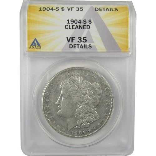 1904年 S モルガン・ダラー VF 35 詳細 ANACS シルバー 1ドルコイン SKU:I21175