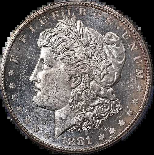 1881-S モルガン銀貨 PCGS MS64 PL ブラストホワイト 素晴らしい外観