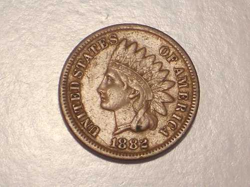 1882年インディアンヘッドセント（VF/XF、日付の「2」が壊れている、魅力的な）