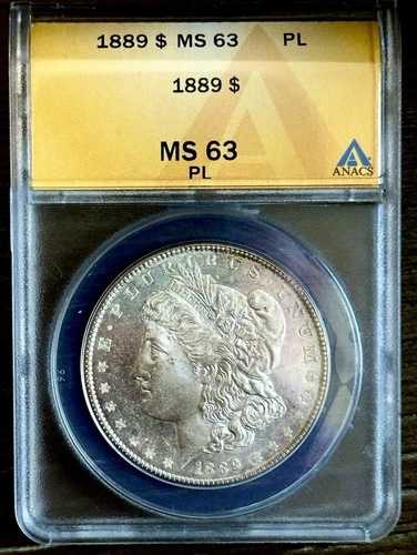 (1889) モーガン シルバー ドル - ANACS MS63PL (プルーフライク!!)