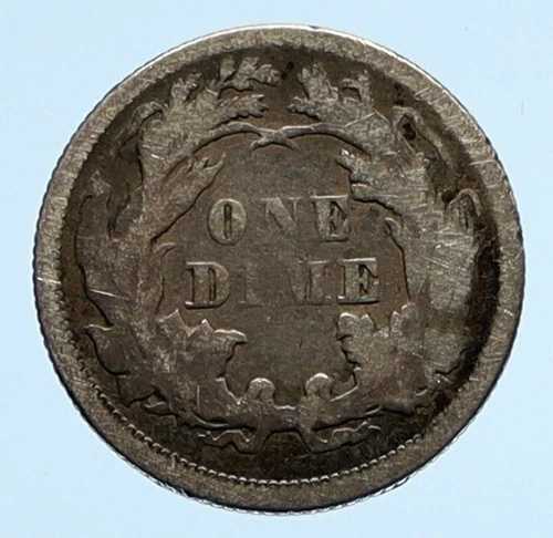 1873年 アメリカ合衆国 銀貨 自由の女神像 ヴィンテージ アンティーク オールドダイムコイン i96533