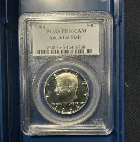 1964年 アクセントヘア ケネディ ハーフダラー プルーフ PCGS PR66CAM PF 66 カメオ コイン 50セント