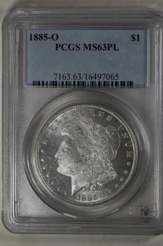 1885-O 1.00 PCGS MS63 PL モルガン銀貨、ミス・リバティ・ヘッド