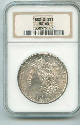 1882年 S モーガン 1ドル NGC MS65 銀貨 - RK521