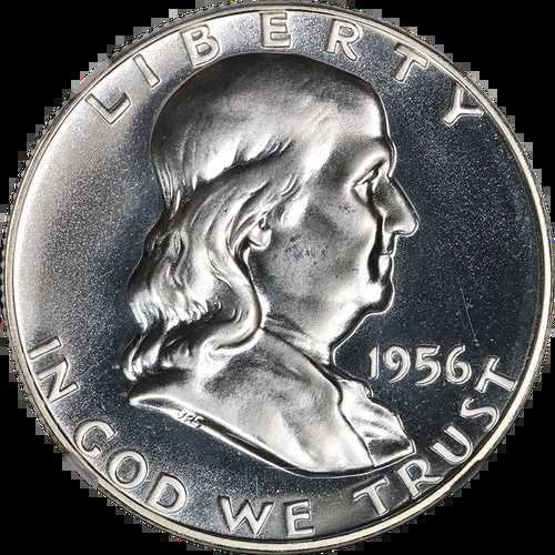 1956年 Ty 2 フランクリン ハーフダラー プルーフ NGC PF69 ブレイジングホワイトジェム ストロングストライク