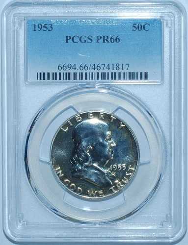 1953年 PCGS PR66 プルーフストライク フランクリン ハーフダラー