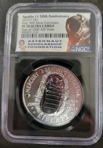 2019 P $1 シルバー アポロ11号 50周年記念 NGC PF70 UCAM チャーリー・デューク 1/1000