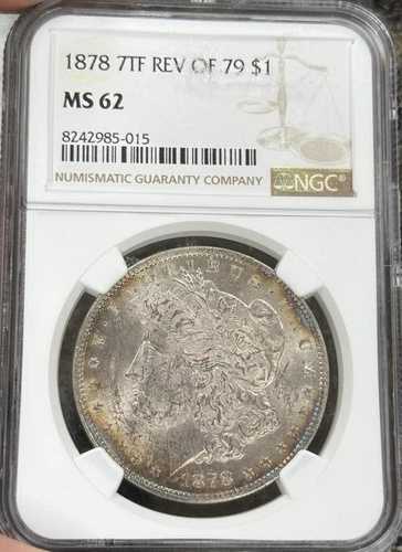 1878年 7TF Rev Of 79 トーン MS62 NGC モルガン・ダラー 62,920円