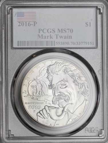 2016-P 1ドル マーク・トウェイン記念銀貨 PCGS MS70 ファーストストライク