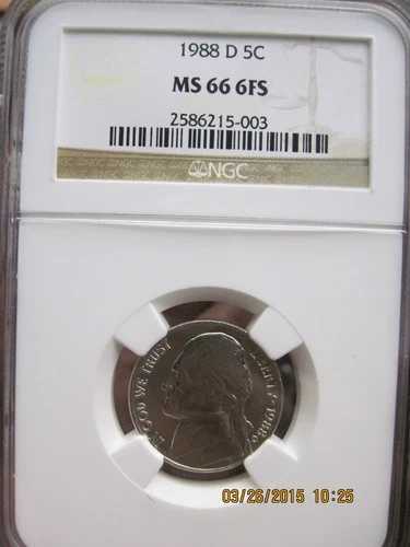 1988-D ジェファーソン・ニッケル NGC MS66 6 FS フルステップ