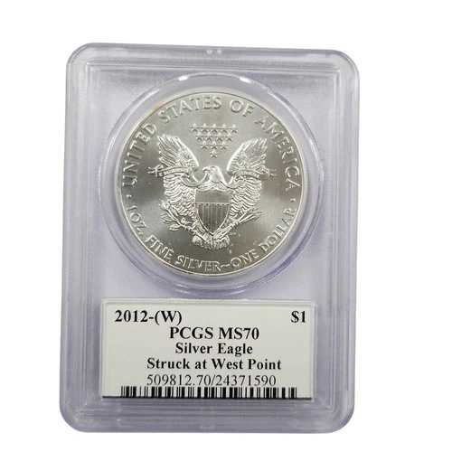2012-W プルーフ シルバー イーグル PCGS PR70 ジョン・マーカンティ シンジド