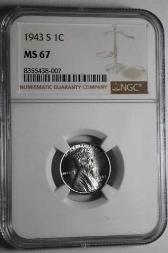 1943 S MS67 リンカーン ウィート セント NGC #07 62,920円