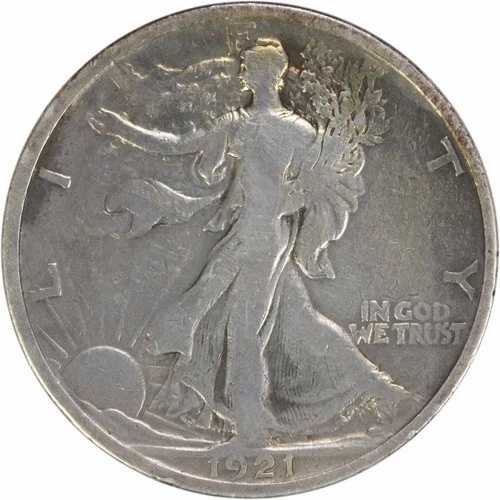 1921年ウォーキング・リバティ・シルバー・ハーフドル VG 未認定 #107