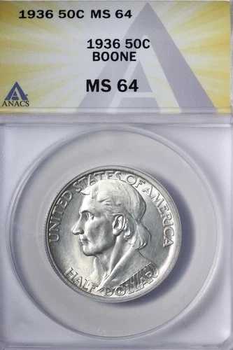 BU 1936 ダニエル・ブーン記念ハーフドル ANACS MS64 VICEM