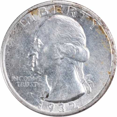 1932-S ワシントン銀貨 25セント硬貨 AU 未認定 #926