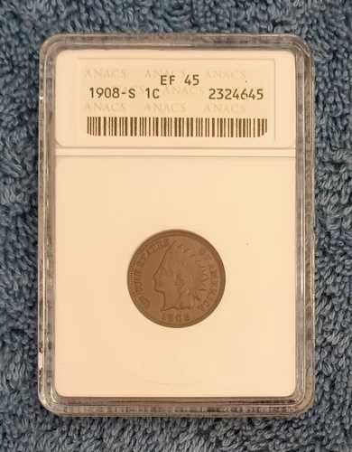 1908-Sインディアンヘッドセント、ANACS XF-45