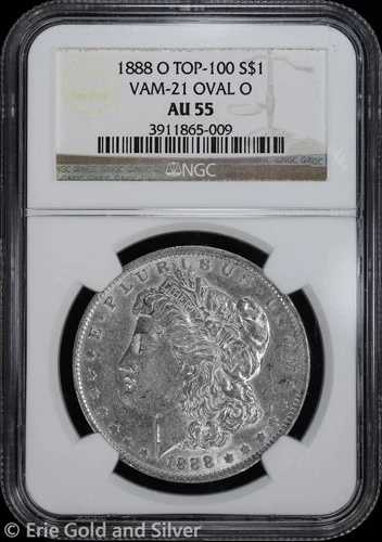 1888-O $1 モルガン シルバー ダラー NGC AU 55 | VAM-21 オーバルオートップ100